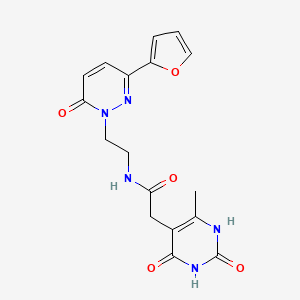 N-(2-(3-(furan-2-yl)-6-oxopyridazin-1(6H)-yl)ethyl)-2-(6-methyl-2,4-dioxo-1,2,3,4-tetrahydropyrimidin-5-yl)acetamide