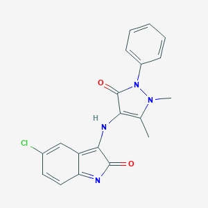 molecular formula C19H15ClN4O2 B287792 5-chloro-3-[(1,5-dimethyl-3-oxo-2-phenylpyrazol-4-yl)amino]indol-2-one 