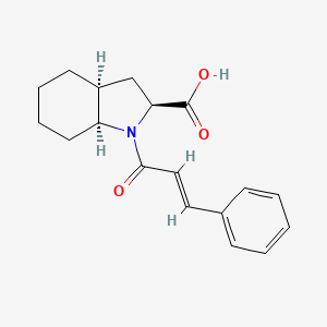 molecular formula C18H21NO3 B2877921 (2S,3aS,7aS)-1-[(2E)-3-phenylprop-2-enoyl]-octahydro-1H-indole-2-carboxylic acid CAS No. 2173637-68-6