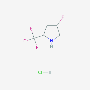 molecular formula C5H8ClF4N B2877936 4-Fluoro-2-(trifluoromethyl)pyrrolidine;hydrochloride CAS No. 2287274-74-0