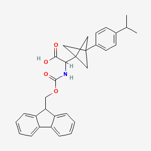 molecular formula C31H31NO4 B2877945 2-(9H-Fluoren-9-ylmethoxycarbonylamino)-2-[3-(4-propan-2-ylphenyl)-1-bicyclo[1.1.1]pentanyl]acetic acid CAS No. 2287268-13-5