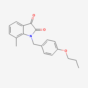 molecular formula C19H19NO3 B2877946 7-Methyl-1-(4-propoxybenzyl)indoline-2,3-dione CAS No. 620932-43-6