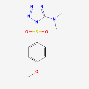 molecular formula C10H13N5O3S B2877948 N-{1-[(4-methoxyphenyl)sulfonyl]-1H-1,2,3,4-tetraazol-5-yl}-N,N-dimethylamine CAS No. 338417-37-1