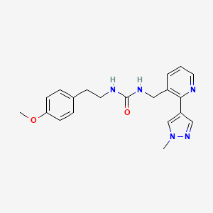 molecular formula C20H23N5O2 B2877953 1-(4-甲氧基苯乙基)-3-((2-(1-甲基-1H-吡唑-4-基)吡啶-3-基)甲基)脲 CAS No. 2034587-94-3