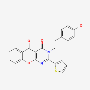molecular formula C24H18N2O4S B2877954 3-(4-methoxyphenethyl)-2-(thiophen-2-yl)-3H-chromeno[2,3-d]pyrimidine-4,5-dione CAS No. 883955-43-9