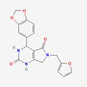 4-(2H-1,3-benzodioxol-5-yl)-6-[(furan-2-yl)methyl]-1H,2H,3H,4H,5H,6H,7H-pyrrolo[3,4-d]pyrimidine-2,5-dione