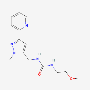 molecular formula C14H19N5O2 B2877967 1-(2-Methoxyethyl)-3-[(2-methyl-5-pyridin-2-ylpyrazol-3-yl)methyl]urea CAS No. 2310207-35-1