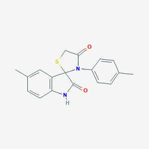 molecular formula C18H16N2O2S B287797 5'-methyl-3-(4-methylphenyl)spiro[1,3-thiazolidine-2,3'-1H-indole]-2',4-dione 