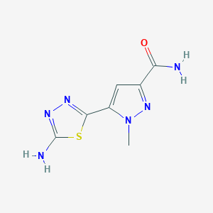 molecular formula C7H8N6OS B2877975 5-(5-Amino-1,3,4-thiadiazol-2-yl)-1-methylpyrazole-3-carboxamide CAS No. 1946818-80-9