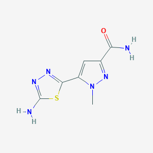 molecular formula C7H8N6OS B2877975 5-(5-amino-1,3,4-thiadiazol-2-yl)-1-methyl-1H-pyrazole-3-carboxamide CAS No. 1946818-80-9