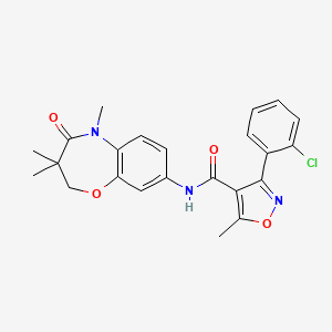 3-(2-chlorophenyl)-5-methyl-N-(3,3,5-trimethyl-4-oxo-2,3,4,5-tetrahydrobenzo[b][1,4]oxazepin-8-yl)isoxazole-4-carboxamide