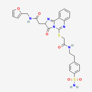 2-{[2-({[(furan-2-yl)methyl]carbamoyl}methyl)-3-oxo-2H,3H-imidazo[1,2-c]quinazolin-5-yl]sulfanyl}-N-[2-(4-sulfamoylphenyl)ethyl]acetamide