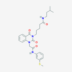 N-(3-methylbutyl)-5-[1-({[3-(methylsulfanyl)phenyl]carbamoyl}methyl)-2,4-dioxo-1,2,3,4-tetrahydroquinazolin-3-yl]pentanamide