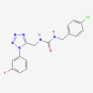 molecular formula C16H14ClFN6O B2877989 1-(4-chlorobenzyl)-3-((1-(3-fluorophenyl)-1H-tetrazol-5-yl)methyl)urea CAS No. 920420-16-2