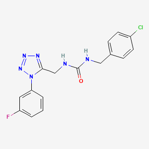 molecular formula C16H14ClFN6O B2877989 1-(4-氯苄基)-3-((1-(3-氟苯基)-1H-四唑-5-基)甲基)脲 CAS No. 920420-16-2