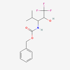 molecular formula C14H18F3NO3 B2877990 benzyl N-(1,1,1-trifluoro-2-hydroxy-4-methylpentan-3-yl)carbamate CAS No. 1798707-16-0
