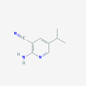 molecular formula C9H11N3 B2877992 3-Pyridinecarbonitrile, 2-amino-5-(1-methylethyl)- CAS No. 65242-15-1