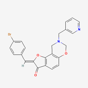 molecular formula C23H17BrN2O3 B2878010 (Z)-2-(4-bromobenzylidene)-8-(pyridin-3-ylmethyl)-8,9-dihydro-2H-benzofuro[7,6-e][1,3]oxazin-3(7H)-one CAS No. 929841-75-8