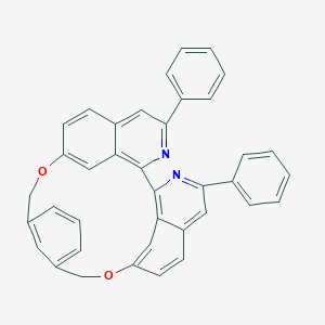 molecular formula C38H26N2O2 B287802 4,24-Diphenyl-10,18-dioxa-3,25-diazahexacyclo[17.6.2.26,9.112,16.02,7.022,26]triaconta-1(26),2(7),3,5,8,12(28),13,15,19(27),20,22,24,29-tridecaene 