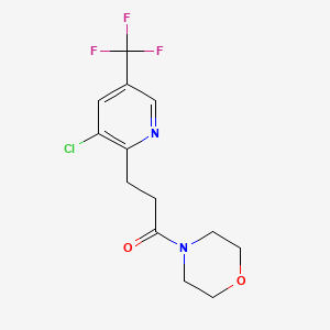 molecular formula C13H14ClF3N2O2 B2878020 3-(3-Chloro-5-(trifluoromethyl)-2-pyridinyl)-1-morpholino-1-propanone CAS No. 337920-45-3