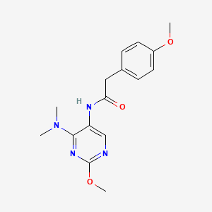 molecular formula C16H20N4O3 B2878031 N-(4-(dimethylamino)-2-methoxypyrimidin-5-yl)-2-(4-methoxyphenyl)acetamide CAS No. 1797659-56-3