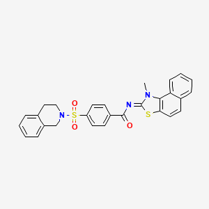 4-(3,4-dihydro-1H-isoquinolin-2-ylsulfonyl)-N-(1-methylbenzo[e][1,3]benzothiazol-2-ylidene)benzamide