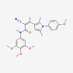 molecular formula C26H27N3O5 B2878049 (Z)-2-cyano-3-[1-(4-methoxyphenyl)-2,5-dimethylpyrrol-3-yl]-N-(3,4,5-trimethoxyphenyl)prop-2-enamide CAS No. 1182549-52-5