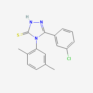 molecular formula C16H14ClN3S B2878055 5-(3-chlorophenyl)-4-(2,5-dimethylphenyl)-4H-1,2,4-triazole-3-thiol CAS No. 519151-96-3