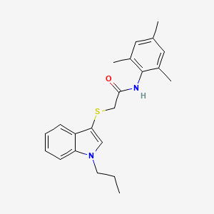 molecular formula C22H26N2OS B2878058 N-mesityl-2-((1-propyl-1H-indol-3-yl)thio)acetamide CAS No. 851412-15-2