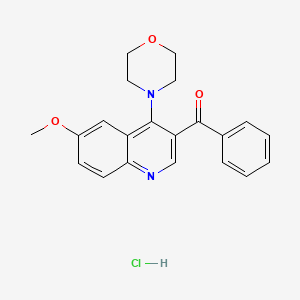 molecular formula C21H21ClN2O3 B2878063 3-Benzoyl-6-methoxy-4-(morpholin-4-yl)quinoline hydrochloride CAS No. 2097919-34-9