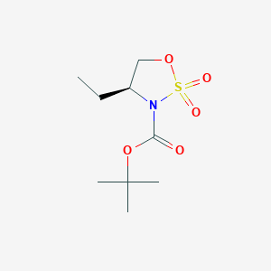 molecular formula C9H17NO5S B2878070 (S)-tert-Butyl 4-ethyl-1,2,3-oxathiazolidine-3-carboxylate 2,2-dioxide CAS No. 1173202-49-7