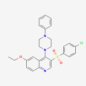 molecular formula C27H26ClN3O3S B2878072 3-((4-氯苯基)磺酰基)-6-乙氧基-4-(4-苯基哌嗪-1-基)喹啉 CAS No. 895640-03-6