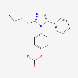 molecular formula C19H16F2N2OS B2878084 2-(烯丙基硫代)-1-(4-(二氟甲氧基)苯基)-5-苯基-1H-咪唑 CAS No. 1226444-57-0