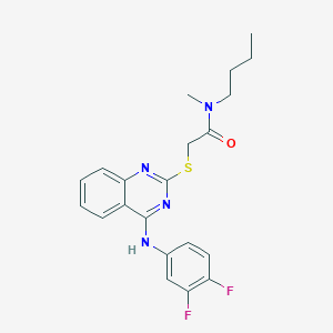 B2878094 N-butyl-2-[4-(3,4-difluoroanilino)quinazolin-2-yl]sulfanyl-N-methylacetamide CAS No. 688356-13-0
