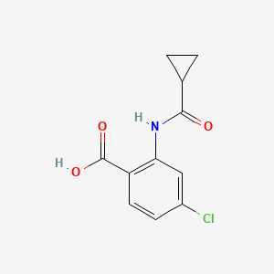 molecular formula C11H10ClNO3 B2878096 4-Chloro-2-[(cyclopropylcarbonyl)amino]benzoic acid CAS No. 926242-52-6
