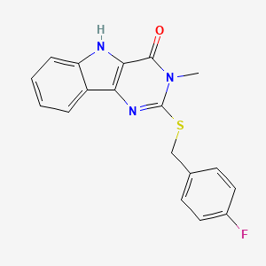 2-[(4-fluorophenyl)methylsulfanyl]-3-methyl-5H-pyrimido[5,4-b]indol-4-one