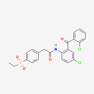 N-(4-chloro-2-(2-chlorobenzoyl)phenyl)-2-(4-(ethylsulfonyl)phenyl)acetamide