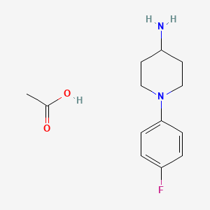 molecular formula C13H19FN2O2 B2878135 1-(4-Fluorophenyl)-4-piperidinamine acetate CAS No. 1185712-52-0