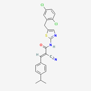 (E)-2-cyano-N-[5-[(2,5-dichlorophenyl)methyl]-1,3-thiazol-2-yl]-3-(4-propan-2-ylphenyl)prop-2-enamide