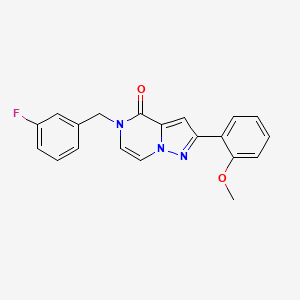 molecular formula C20H16FN3O2 B2878142 5-(3-fluorobenzyl)-2-(2-methoxyphenyl)pyrazolo[1,5-a]pyrazin-4(5H)-one CAS No. 1359207-34-3