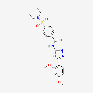 molecular formula C21H24N4O6S B2878149 4-(diethylsulfamoyl)-N-[5-(2,4-dimethoxyphenyl)-1,3,4-oxadiazol-2-yl]benzamide CAS No. 533870-16-5