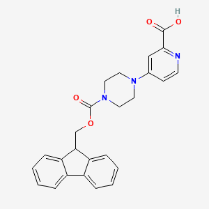 molecular formula C25H23N3O4 B2878169 4-(4-{[(9H-fluoren-9-yl)methoxy]carbonyl}piperazin-1-yl)pyridine-2-carboxylic acid CAS No. 2092837-87-9
