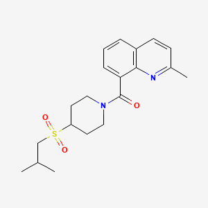 molecular formula C20H26N2O3S B2878175 (4-(Isobutylsulfonyl)piperidin-1-yl)(2-methylquinolin-8-yl)methanone CAS No. 1797836-95-3