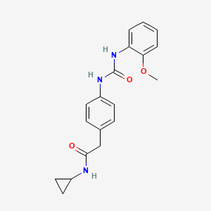 molecular formula C19H21N3O3 B2878207 N-cyclopropyl-2-(4-(3-(2-methoxyphenyl)ureido)phenyl)acetamide CAS No. 1206998-80-2