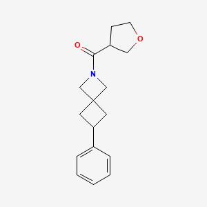 molecular formula C17H21NO2 B2878237 Oxolan-3-yl-(6-phenyl-2-azaspiro[3.3]heptan-2-yl)methanone CAS No. 2380034-30-8