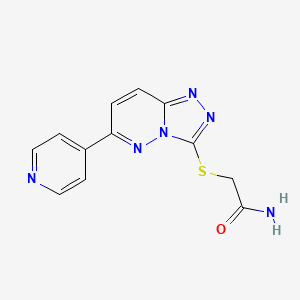 molecular formula C12H10N6OS B2878243 2-[(6-Pyridin-4-yl-[1,2,4]triazolo[4,3-b]pyridazin-3-yl)sulfanyl]acetamide CAS No. 894059-58-6