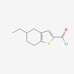 molecular formula C11H13ClOS B2878244 5-Ethyl-4,5,6,7-tetrahydro-1-benzothiophene-2-carbonyl chloride CAS No. 869947-17-1