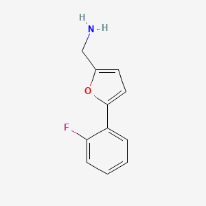 molecular formula C11H10FNO B2878263 [5-(2-Fluorophenyl)-2-furyl]methylamine CAS No. 926272-96-0