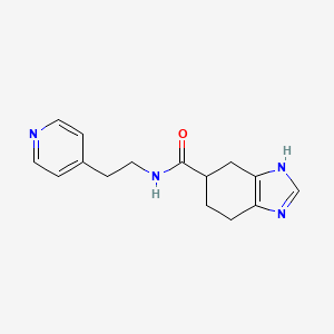 molecular formula C15H18N4O B2878268 N-(2-(pyridin-4-yl)ethyl)-4,5,6,7-tetrahydro-1H-benzo[d]imidazole-5-carboxamide CAS No. 2034440-58-7