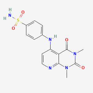 molecular formula C15H15N5O4S B2878271 4-((1,3-二甲基-2,4-二氧代-1,2,3,4-四氢吡啶并[2,3-d]嘧啶-5-基)氨基)苯磺酰胺 CAS No. 946203-78-7